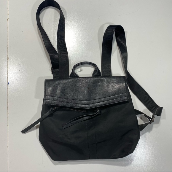 Botkier Black Nylon Adjustable Logo Straps Mini Backpack With Front Zipper - Picture 6 of 15